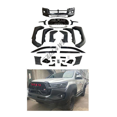 Purple Horn 4x4 Body Kits Grille Front And Rear Bumper Kits For Hilux 15-21 Modified To Gr Sport 2021+ With Light